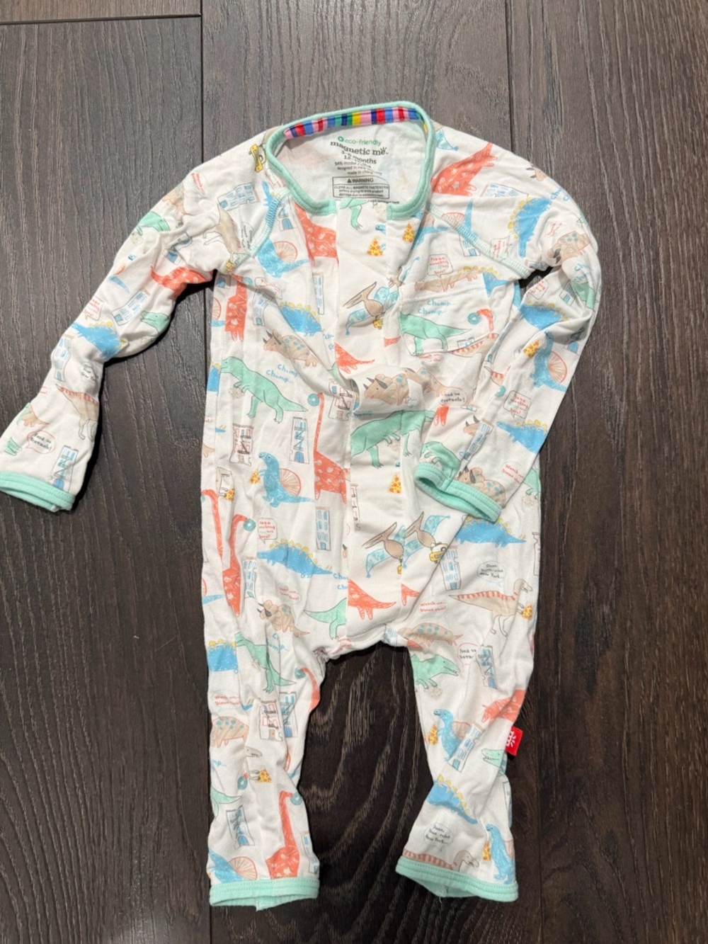 Magnetic Me - Door Dashing Dino’s Onesie - 3-6 Months - Modal